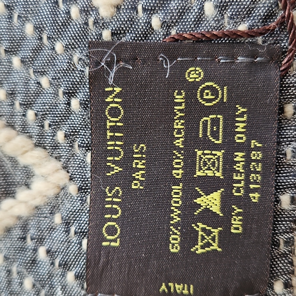 GORGEOUS LOUIS VUITTON LONG MONOGRAM WOOL BLEND SCARF - Picture 5 of 16